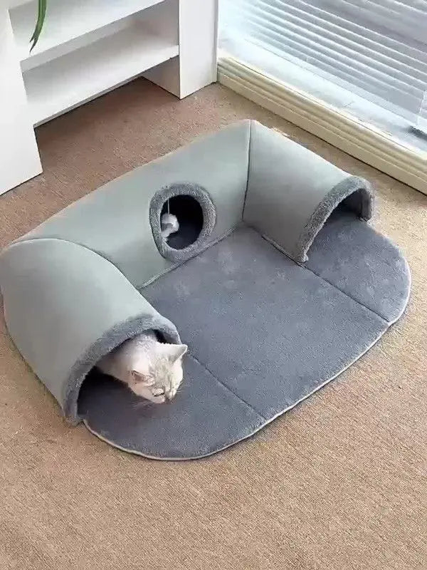 Warm Autumn/Winter Cat Tunnel Bed with Detachable Play-and-Sleep Cat Run – Size S Wholesale Hub