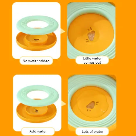 Anti-Splash Floating Pet Water Bowl, 1500ml Large Capacity, Tip-Proof and Chin-Dry Design - Yellow Wholesale Hub