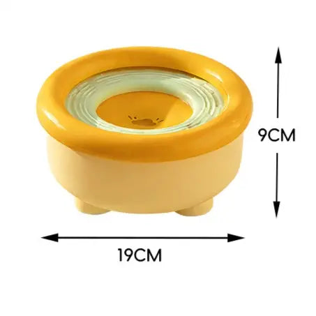 Anti-Splash Floating Pet Water Bowl, 1500ml Large Capacity, Tip-Proof and Chin-Dry Design - Yellow Wholesale Hub