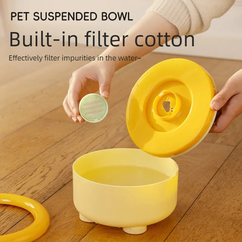 Anti-Splash Floating Pet Water Bowl, 1500ml Large Capacity, Tip-Proof and Chin-Dry Design - Blue Wholesale Hub