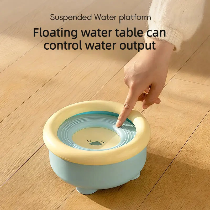 Anti-Splash Floating Pet Water Bowl, 1500ml Large Capacity, Tip-Proof and Chin-Dry Design - Blue Wholesale Hub