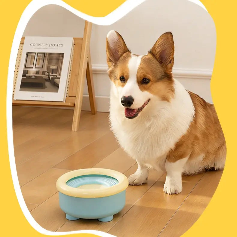 Anti-Splash Floating Pet Water Bowl, 1500ml Large Capacity, Tip-Proof and Chin-Dry Design - Blue Wholesale Hub