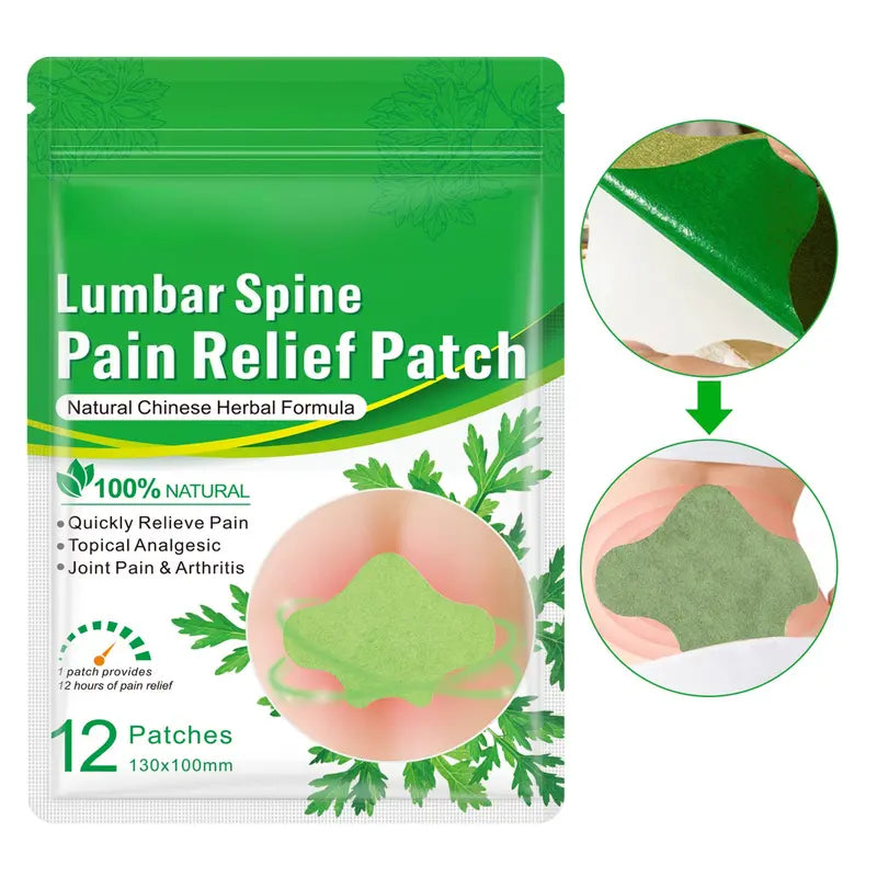 Herbal Mugwort Lumbar Patches: Warm Compress Patches for Lower Back Pain Caused by Muscle Strain or Prolonged Sitting (48 pcs/4 boxes) Wholesale Hub