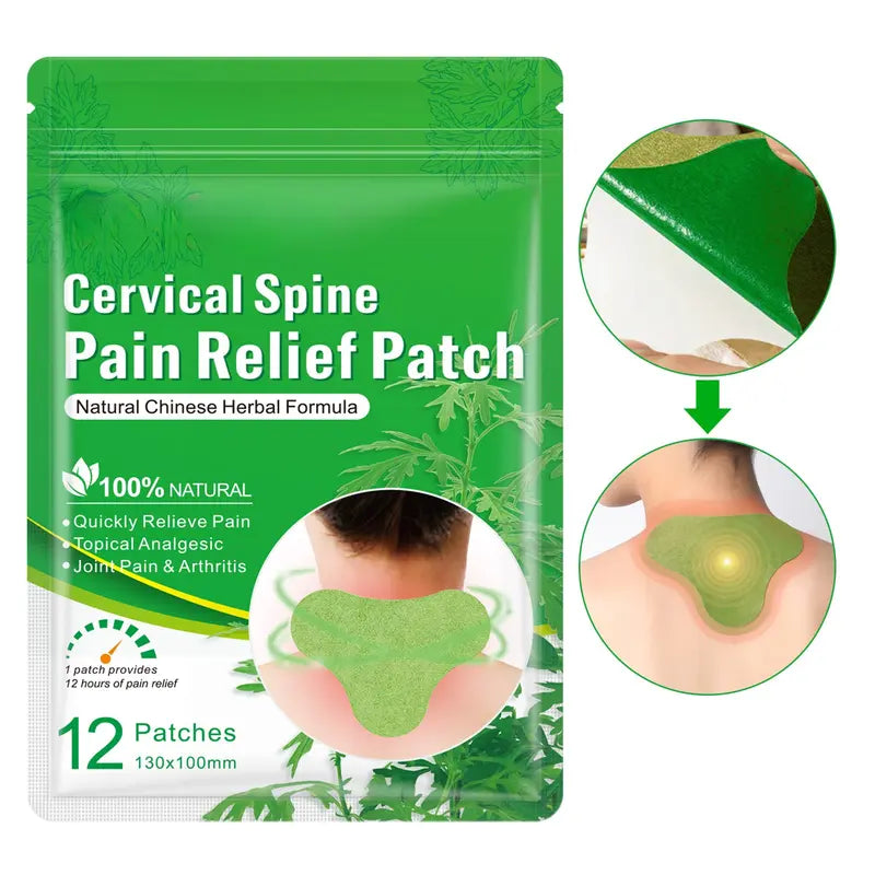 Mugwort Cervical Heat Patches: Herbal Patches for Neck and Shoulder Stiffness and Soreness in “Text Neck” Sufferers (48 pcs/4 boxes) Wholesale Hub