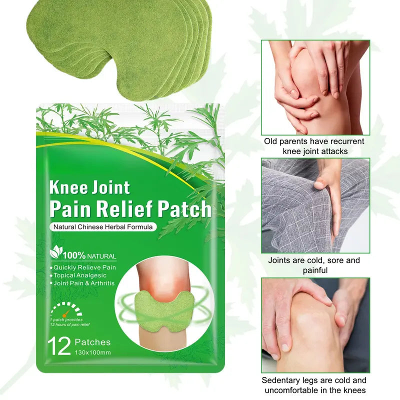 Mugwort Knee Joint Patches: Herbal Warm Compress Patches for Chronic Knee Pain and Relief from Cold Exposure During Exercise (48 pcs/4 boxes) Wholesale Hub