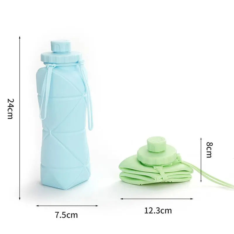 800ml Large-Capacity Food-Grade Silicone Folding Water Cup, Portable Outdoor High-Temperature Resistant Water Bottle, Travel and Camping Compressible Water Bottle, Travel Water Cup - Gray Wholesale Hub