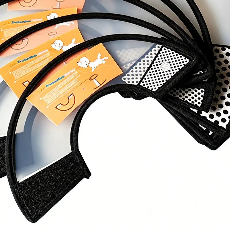 Classic Elizabethan Collar - Anti-Licking Collar - Multiple Sizes - Adjustable - Bite-Resistant - Transparent - Flea & Tick Prevention & Anti-Licking - Velcro Closure - For Cats & Dogs -22-26CM - 1 Piece Wholesale Hub