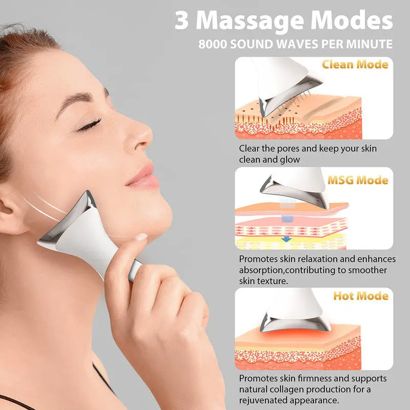 Multi-Function 7-Color Light Constant-Temperature EMS Neck Massager - Neck Lifting and Firming Massager - Facial Infusion Beauty Device - IPX6 Waterproof Electric Neck Massager - 5-in-1 Device Combining Skin Warming, EMS, Infusion, Massage, and Color Ligh Wholesale Hub