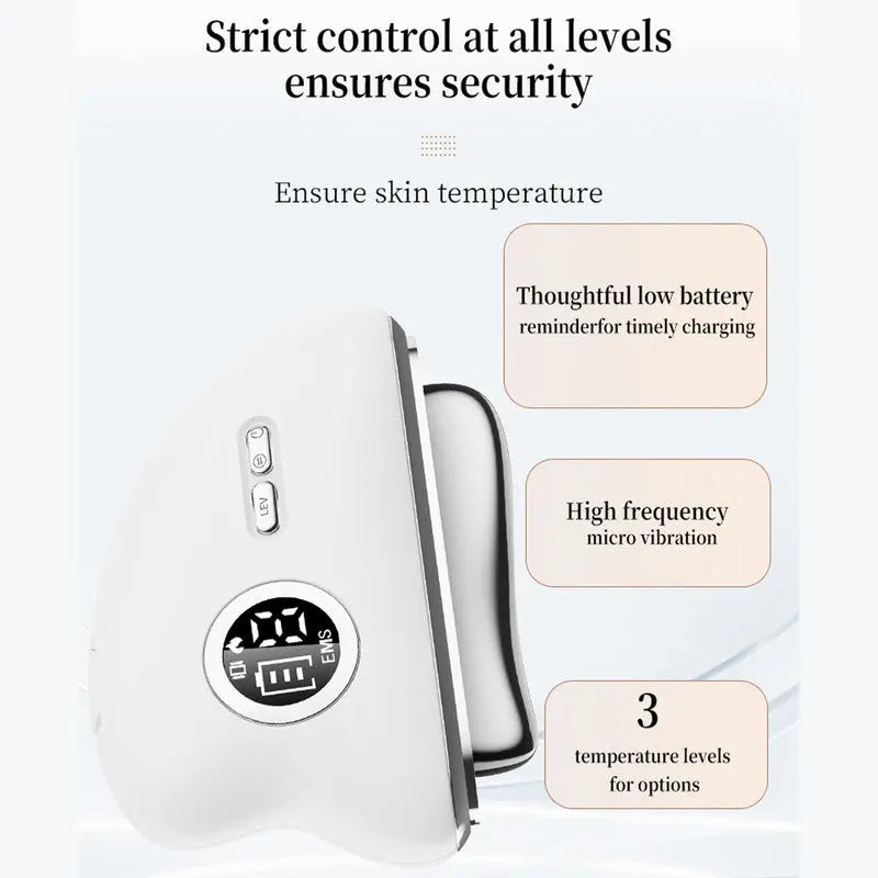 3-Speed Adjustable Smart Gua Sha Device - Photon Skin Rejuvenation Beauty Tool - EMS Microcurrent Lifting - Facial Massage Beauty Device - Constant-Temperature Gua Sha Beauty Device - Smart Digital Electric Gua Sha Board - Home Facial Care Tool - White Wholesale Hub
