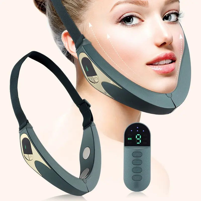 Red & Blue LED Light Therapy Beauty Device with Microcurrent EMS, Constant Temperature Magnetic Heat, and V-Shaped Face Lifting Wholesale Hub