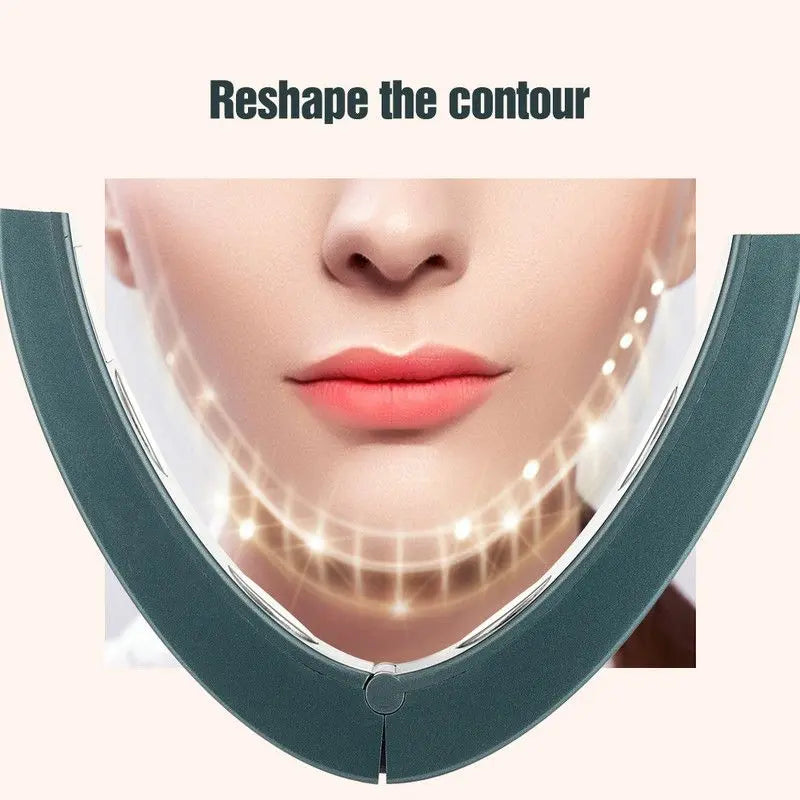 Red & Blue LED Light Therapy Beauty Device with Microcurrent EMS, Constant Temperature Magnetic Heat, and V-Shaped Face Lifting Wholesale Hub