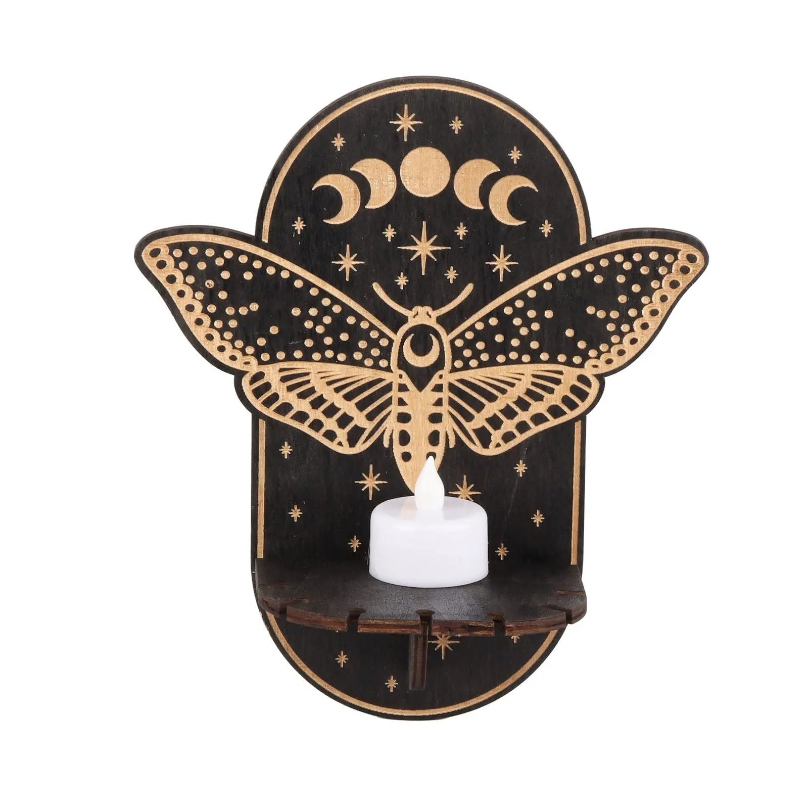 Wooden Candle Holder Hanging Decoration LED Animal Candlestick Crystal Display Stand for Meditation Home Decor Wholesale Hub