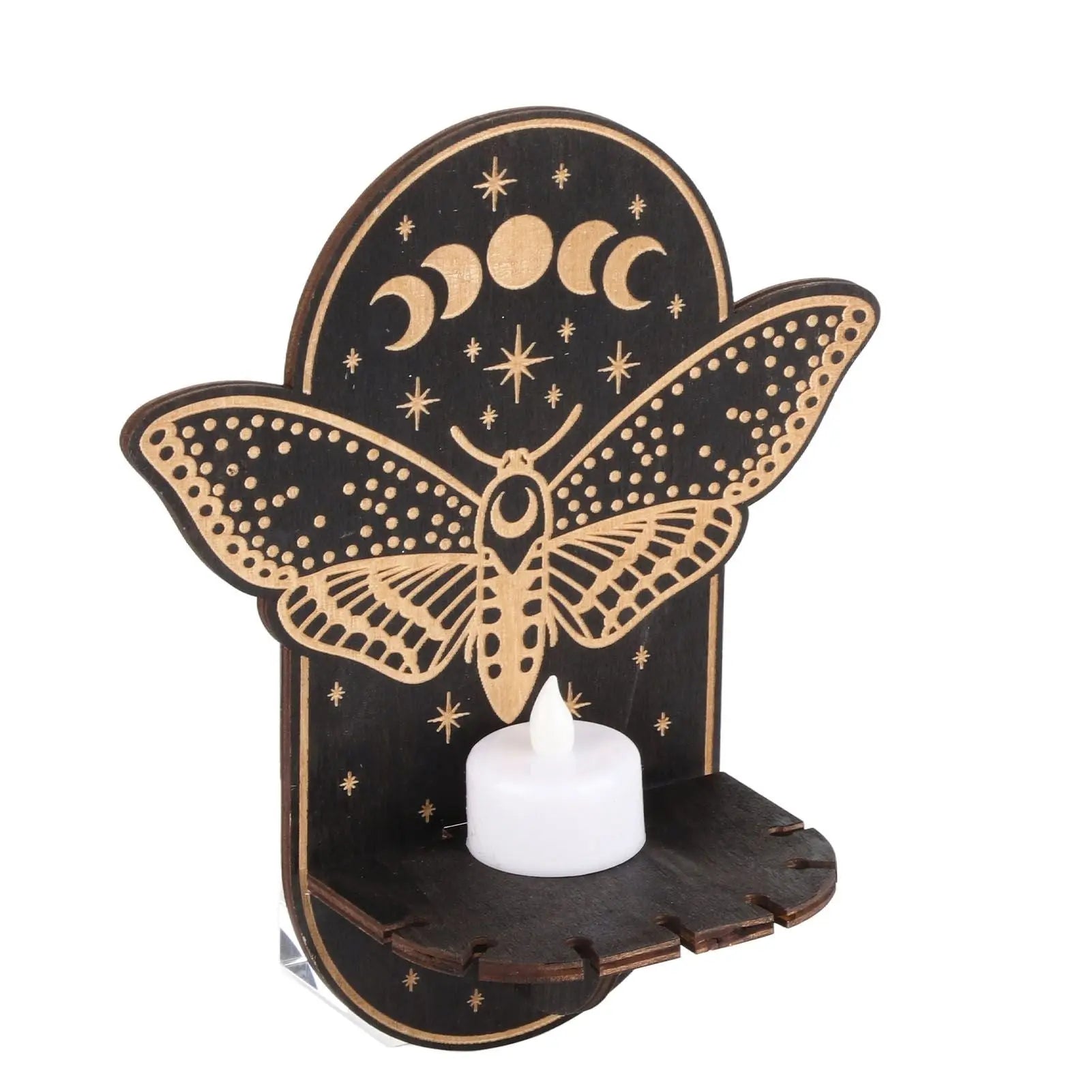 Wooden Candle Holder Hanging Decoration LED Animal Candlestick Crystal Display Stand for Meditation Home Decor Wholesale Hub