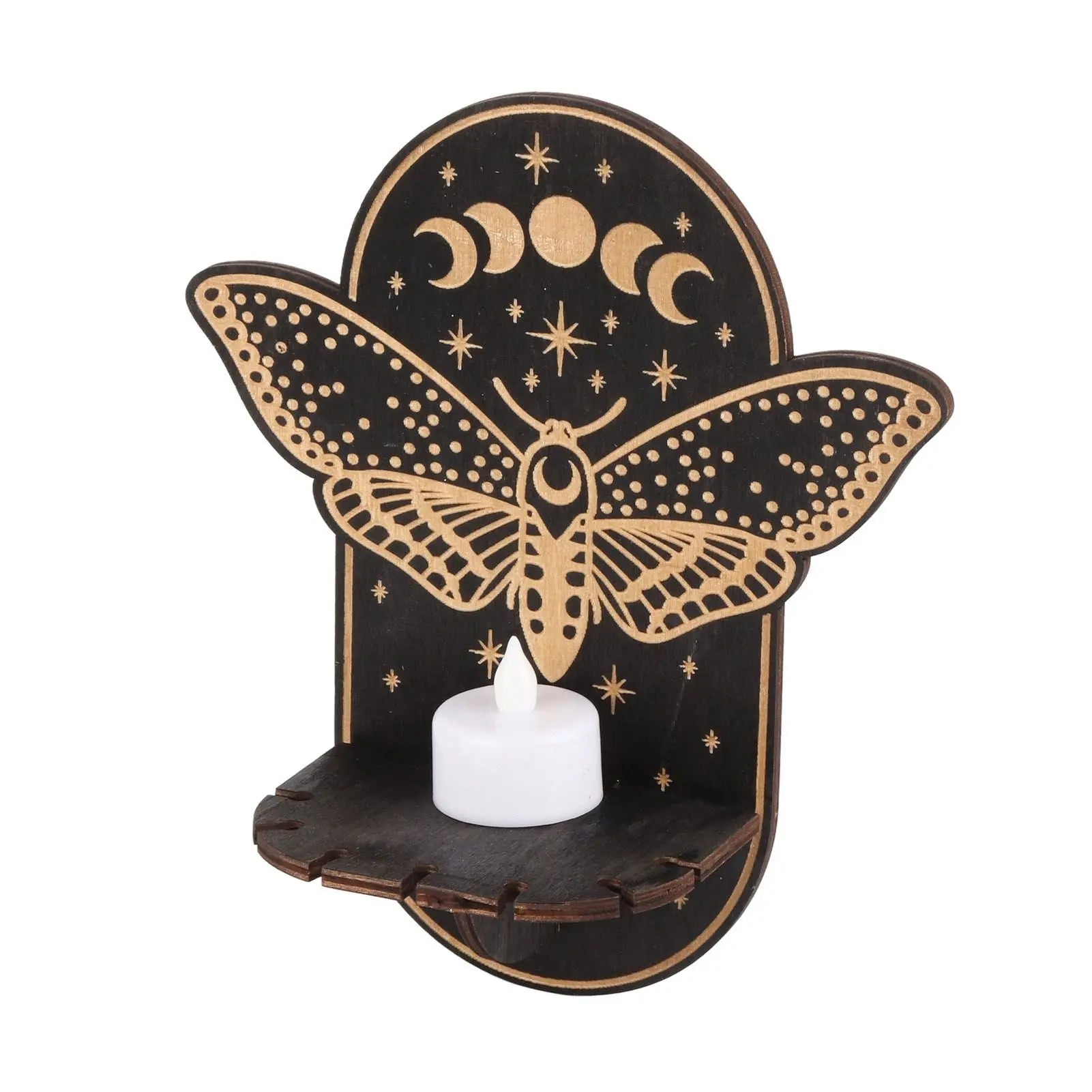 Wooden Candle Holder Hanging Decoration LED Animal Candlestick Crystal Display Stand for Meditation Home Decor Wholesale Hub