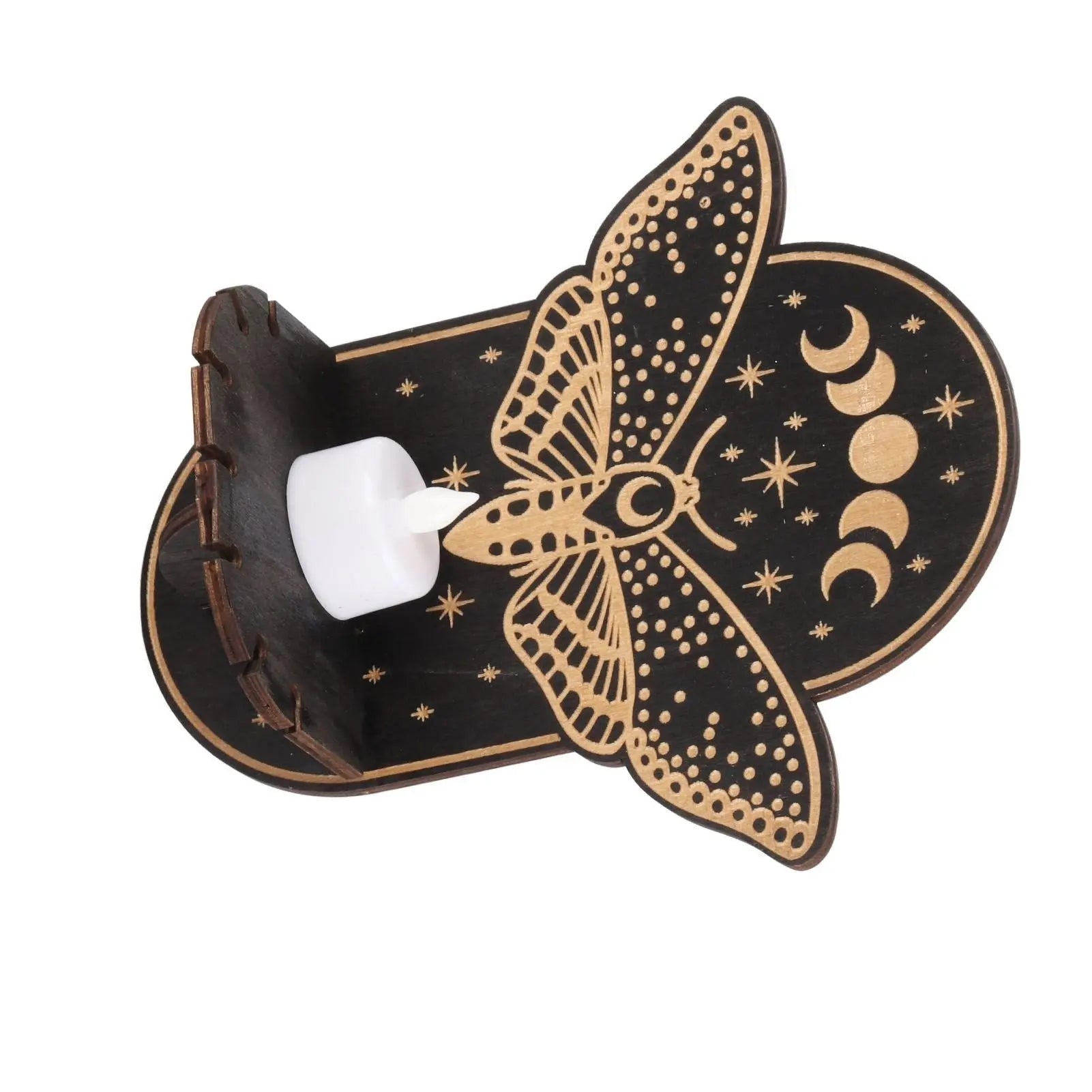 Wooden Candle Holder Hanging Decoration LED Animal Candlestick Crystal Display Stand for Meditation Home Decor Wholesale Hub