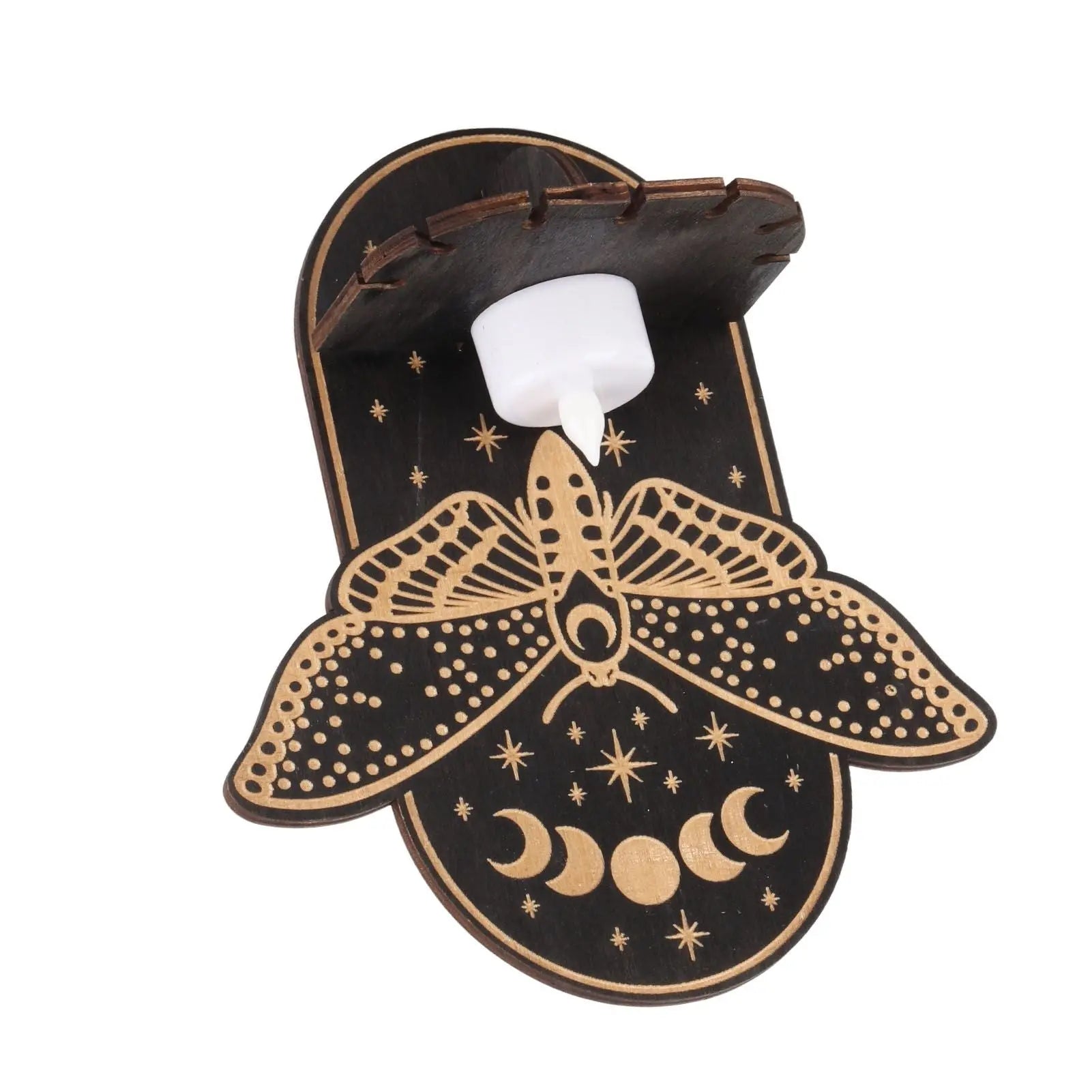 Wooden Candle Holder Hanging Decoration LED Animal Candlestick Crystal Display Stand for Meditation Home Decor Wholesale Hub