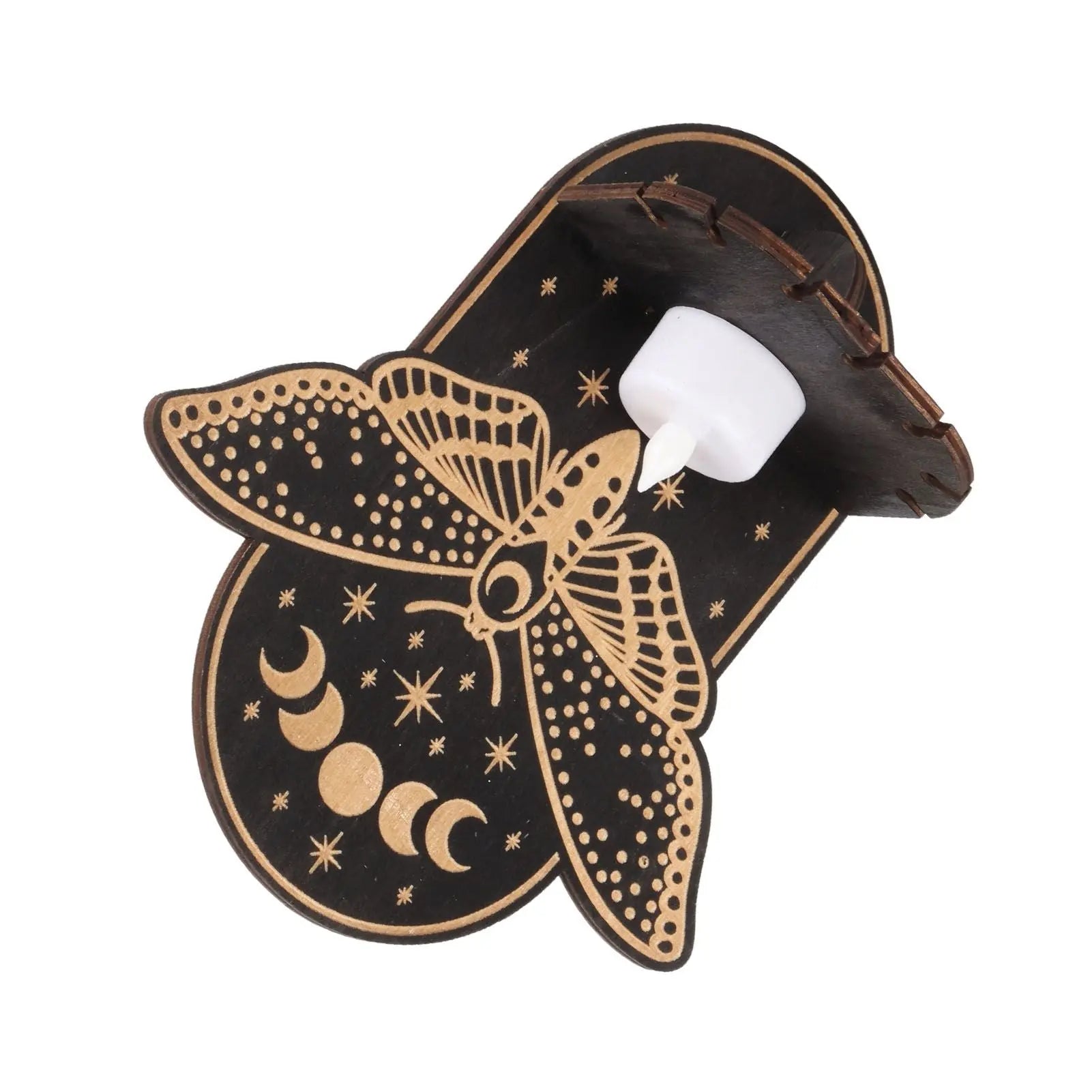 Wooden Candle Holder Hanging Decoration LED Animal Candlestick Crystal Display Stand for Meditation Home Decor Wholesale Hub