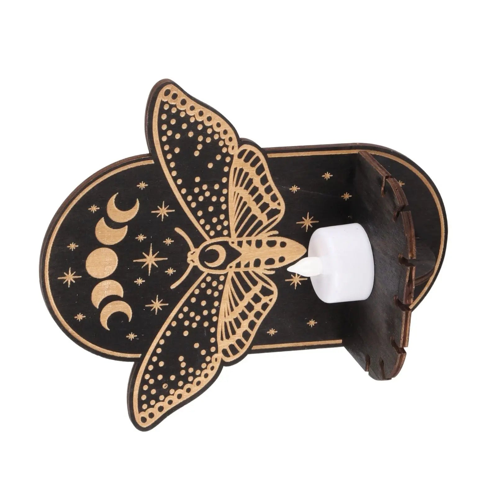 Wooden Candle Holder Hanging Decoration LED Animal Candlestick Crystal Display Stand for Meditation Home Decor Wholesale Hub