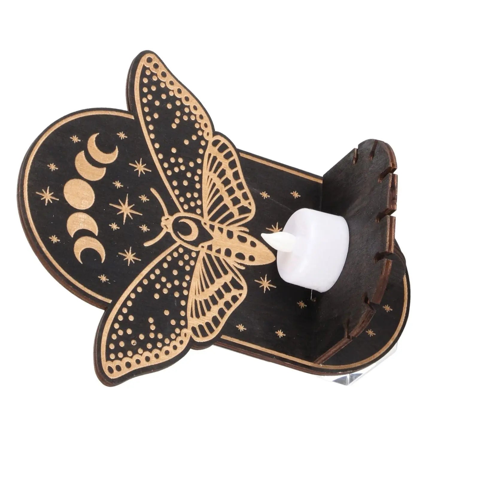 Wooden Candle Holder Hanging Decoration LED Animal Candlestick Crystal Display Stand for Meditation Home Decor Wholesale Hub