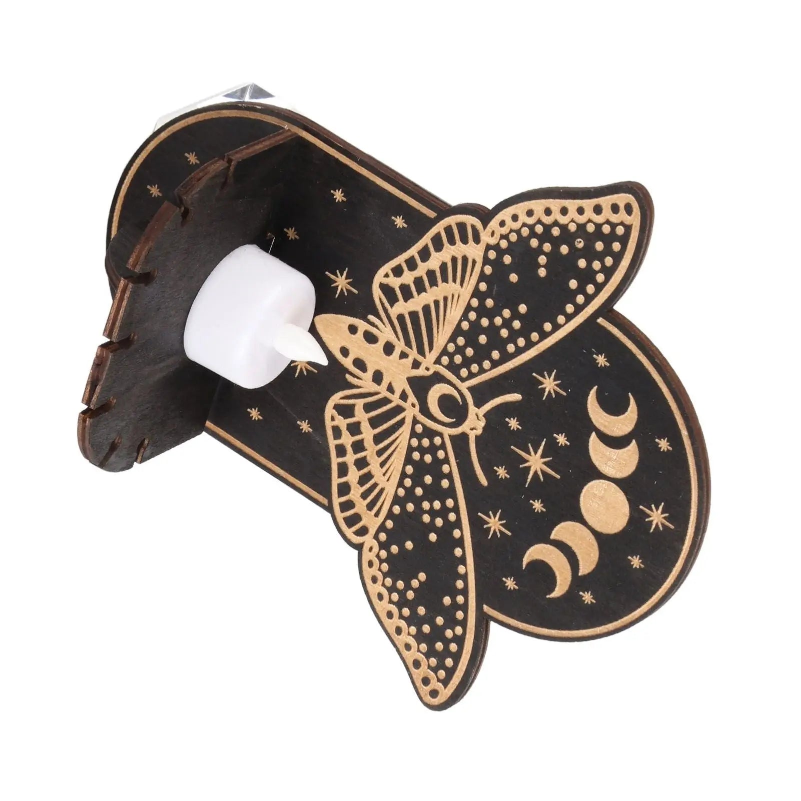 Wooden Candle Holder Hanging Decoration LED Animal Candlestick Crystal Display Stand for Meditation Home Decor Wholesale Hub