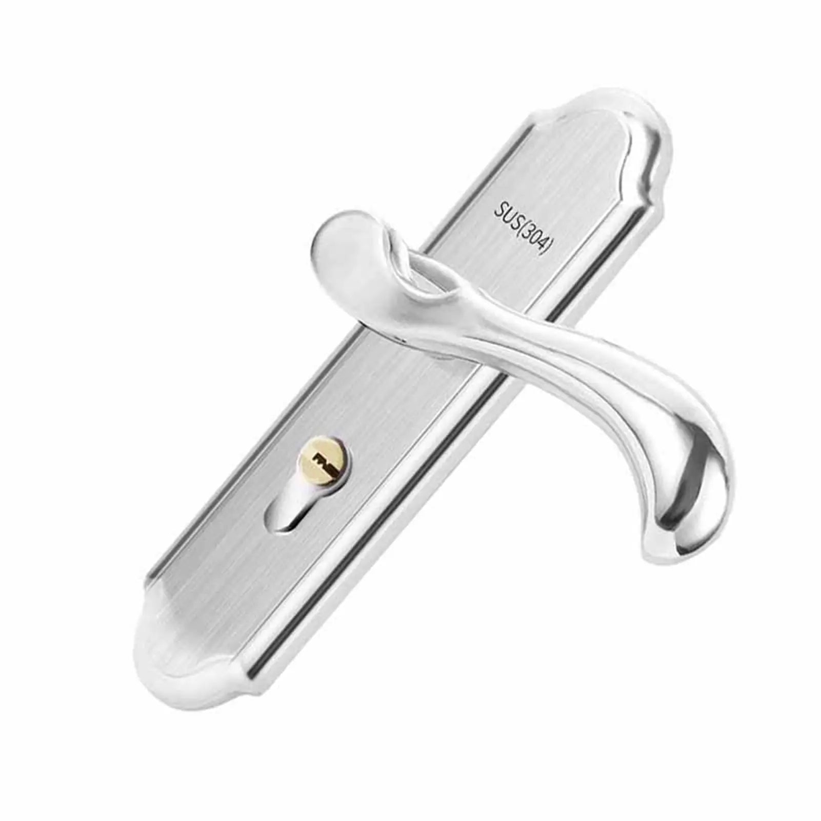 Keyed Entry Door Lock Silent Double Latch Irregular Stainless Steel Door Handle Lock for Bedroom Hotel Balcony Wholesale Hub