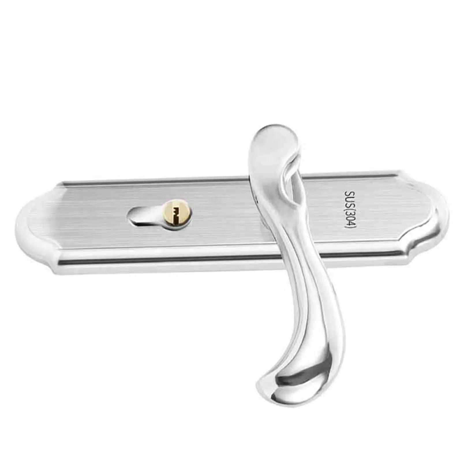 Keyed Entry Door Lock Silent Double Latch Irregular Stainless Steel Door Handle Lock for Bedroom Hotel Balcony Wholesale Hub