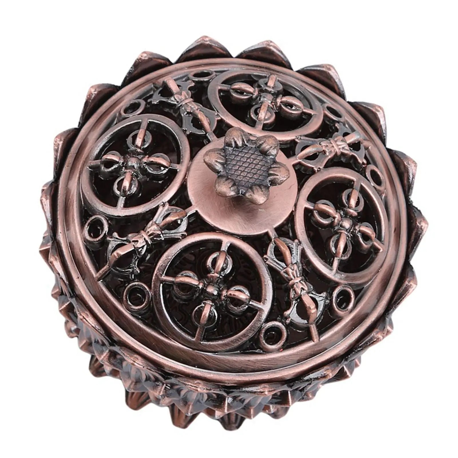 Lotus Incense Burner Zinc Alloy Cone Incense Holder Burner Small Incense Holder Ornaments for Home Decoration Brown Wholesale Hub