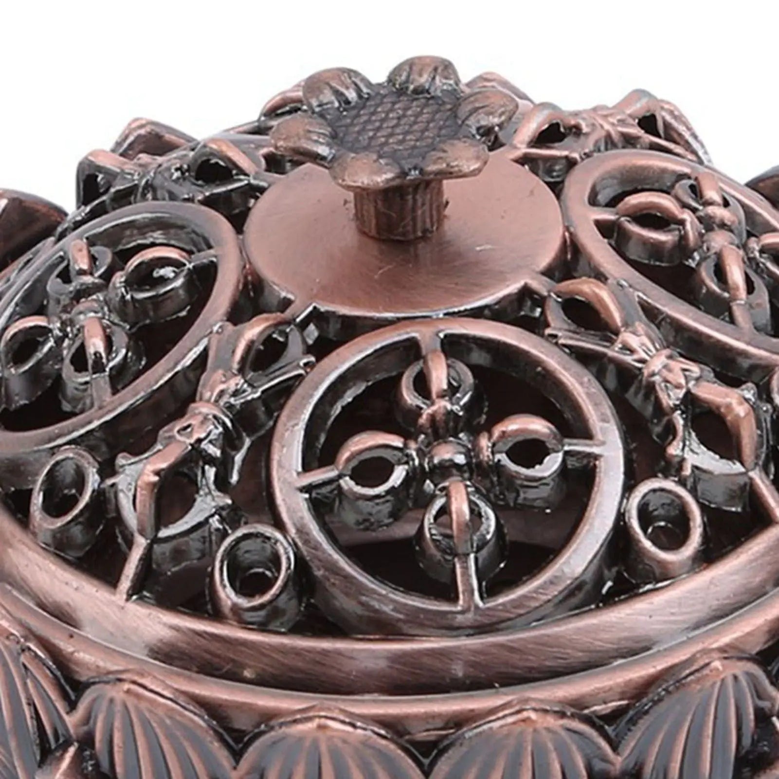 Lotus Incense Burner Zinc Alloy Cone Incense Holder Burner Small Incense Holder Ornaments for Home Decoration Brown Wholesale Hub