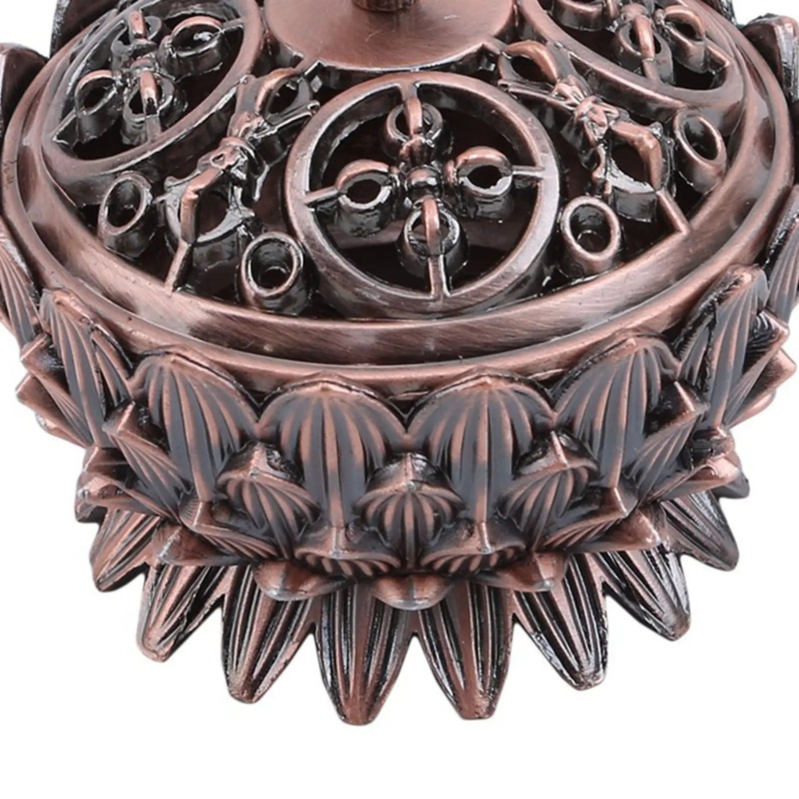 Lotus Incense Burner Zinc Alloy Cone Incense Holder Burner Small Incense Holder Ornaments for Home Decoration Brown Wholesale Hub