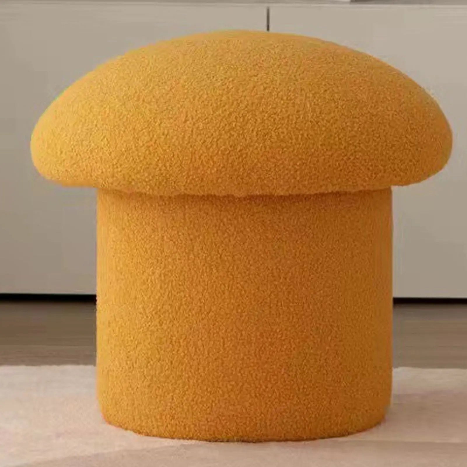 Sofa Bench Simple Modern Elastic Comfortable Soft Round Pine Wooden Foot Stool for Home Decoration Yellow Wholesale Hub