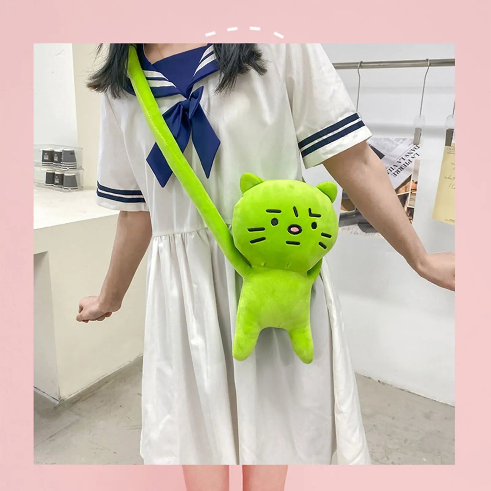 Plush Toy Shoulder Bag Cartoon Long Arm Anxiety Kitty Plush Purse Bag for Shopping Traveling Wholesale Hub