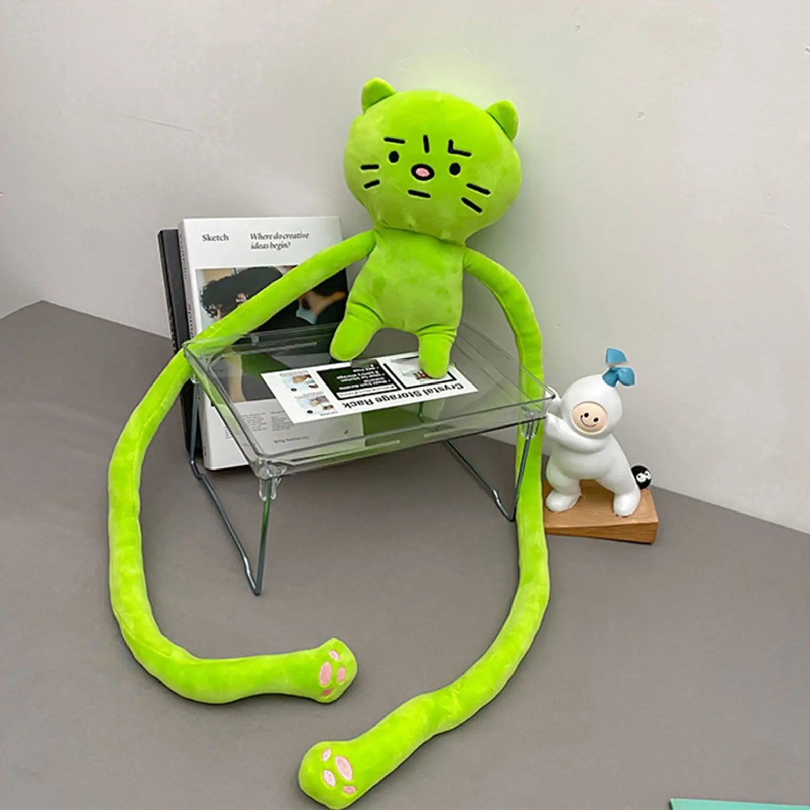 Plush Toy Shoulder Bag Cartoon Long Arm Anxiety Kitty Plush Purse Bag for Shopping Traveling Wholesale Hub