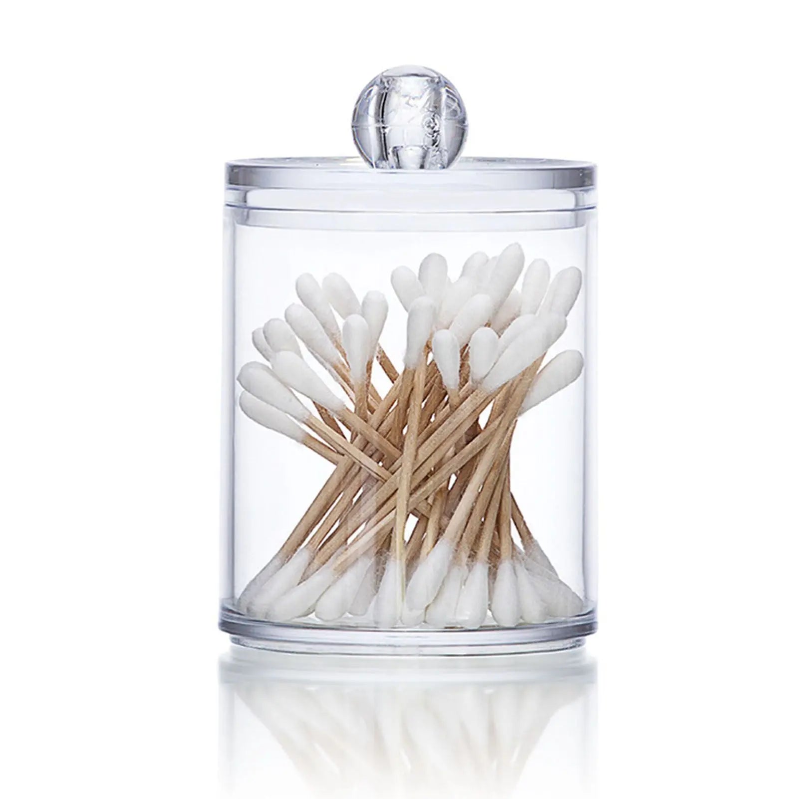 4Pcs Storage Jar Clear Round PS Plastic Bathroom Canister Set for Qtips Cotton Swabs Balls Cosmetic Pads Wholesale Hub