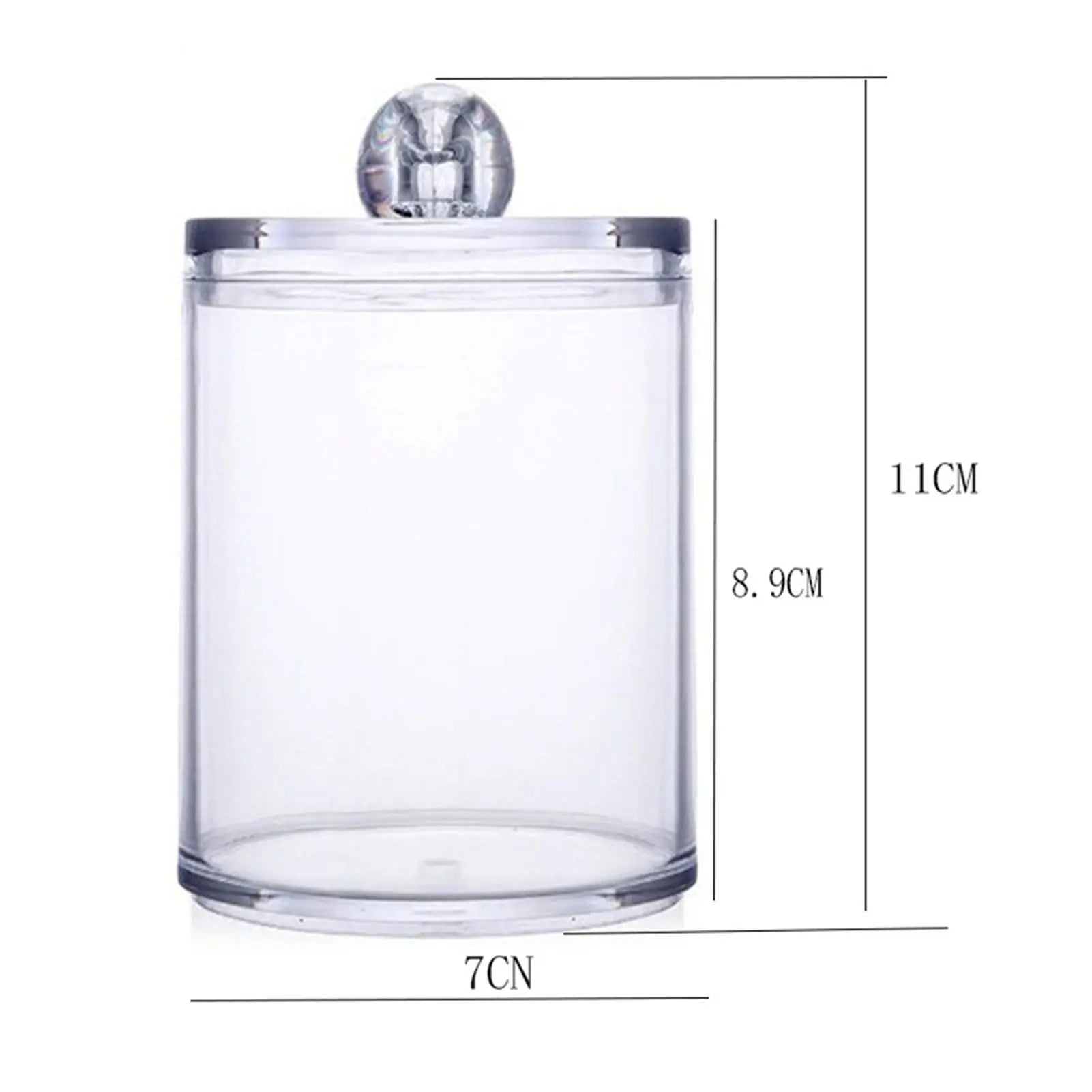 4Pcs Storage Jar Clear Round PS Plastic Bathroom Canister Set for Qtips Cotton Swabs Balls Cosmetic Pads Wholesale Hub