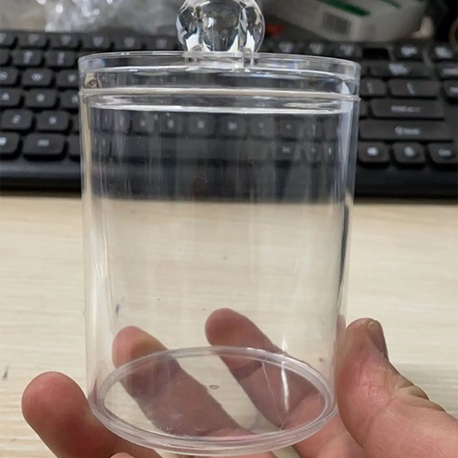 4Pcs Storage Jar Clear Round PS Plastic Bathroom Canister Set for Qtips Cotton Swabs Balls Cosmetic Pads Wholesale Hub