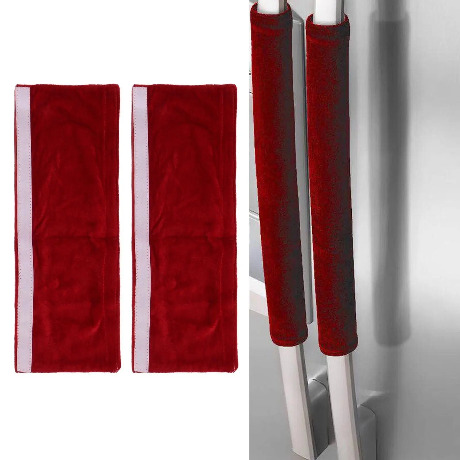 2pcs Refrigerator Door Handle Covers Soft Dustproof Refrigerator Handle Gloves for Kitchen Dining Claret Wholesale Hub