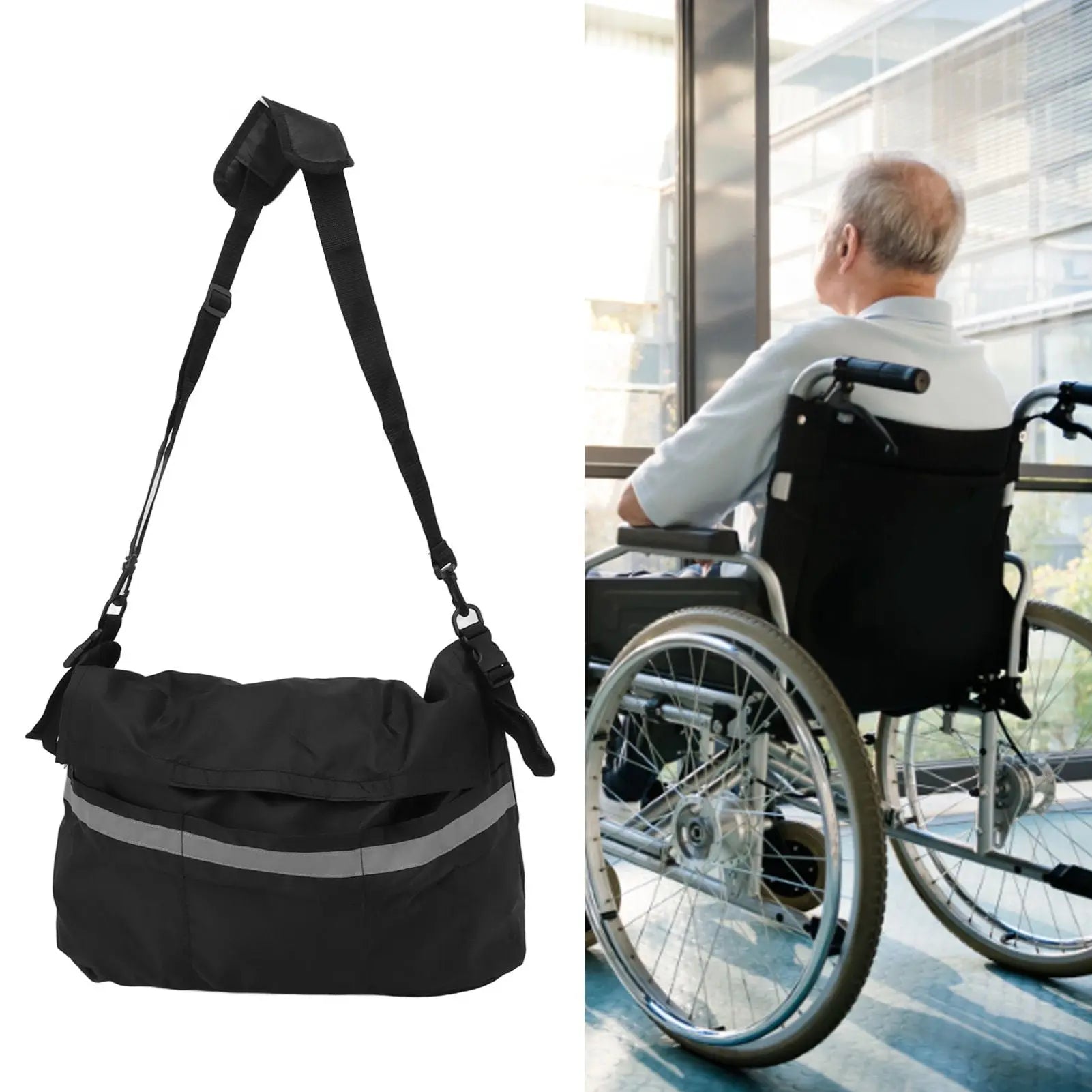 Walker Pouch Bag Polyester Foldable Wheelchair Backpack Carry Bag for Seniors Elderly Wholesale Hub
