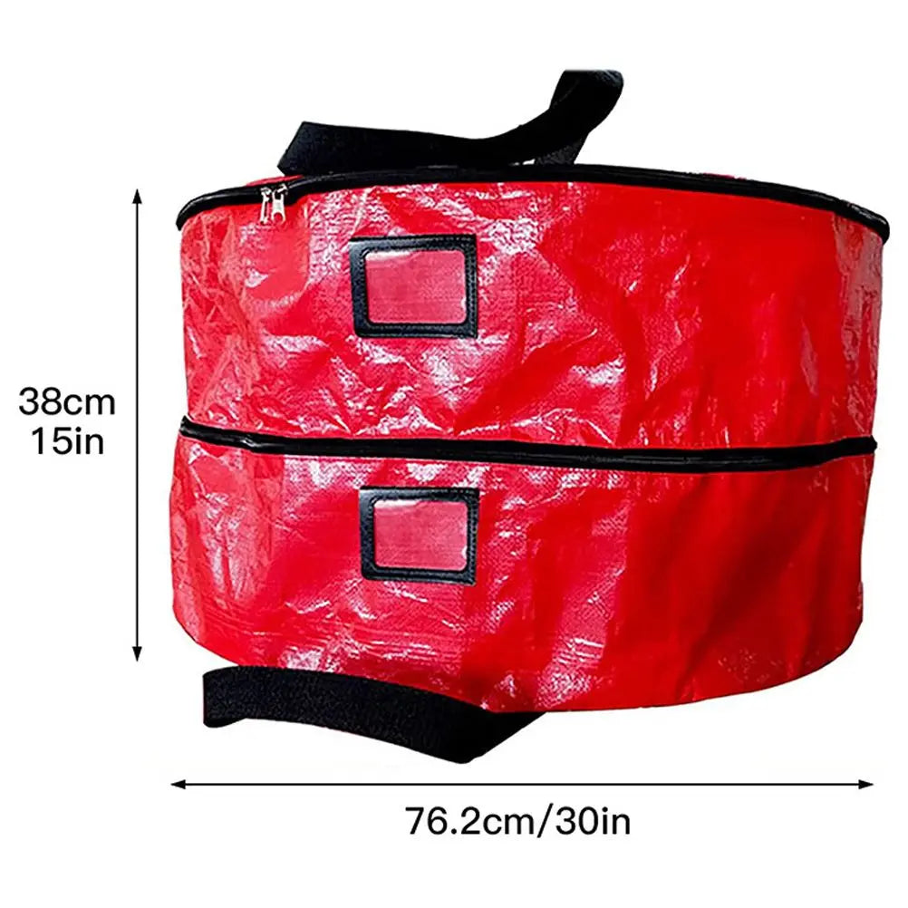 Double Layer Christmas Wreath Storage Bag Large Capacity Wreath Storage Container Wreath Storage Box with Dual Zippers and Handles Wholesale Hub