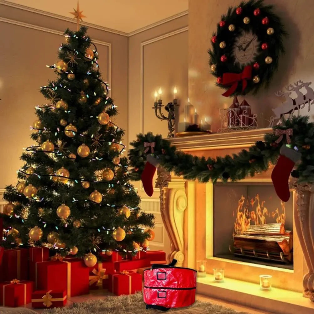 Double Layer Christmas Wreath Storage Bag Large Capacity Wreath Storage Container Wreath Storage Box with Dual Zippers and Handles Wholesale Hub