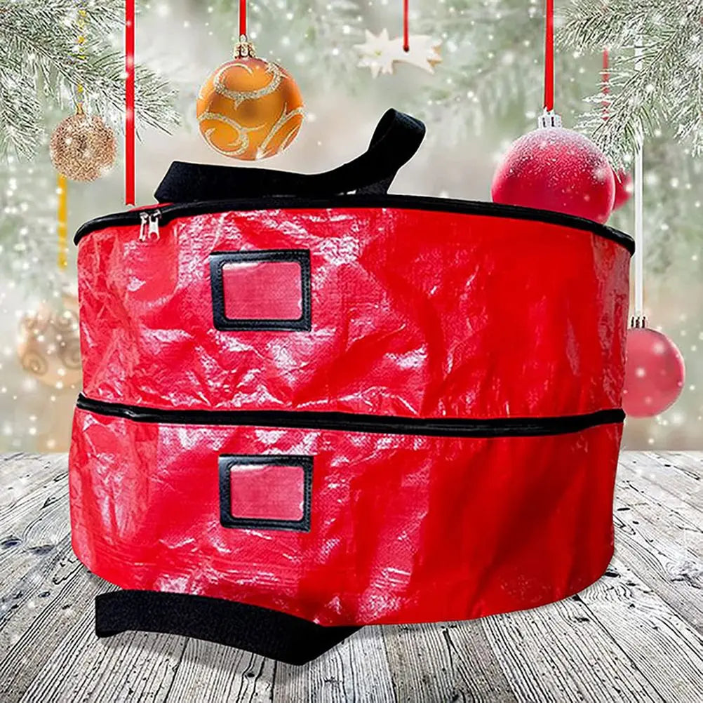 Double Layer Christmas Wreath Storage Bag Large Capacity Wreath Storage Container Wreath Storage Box with Dual Zippers and Handles Wholesale Hub