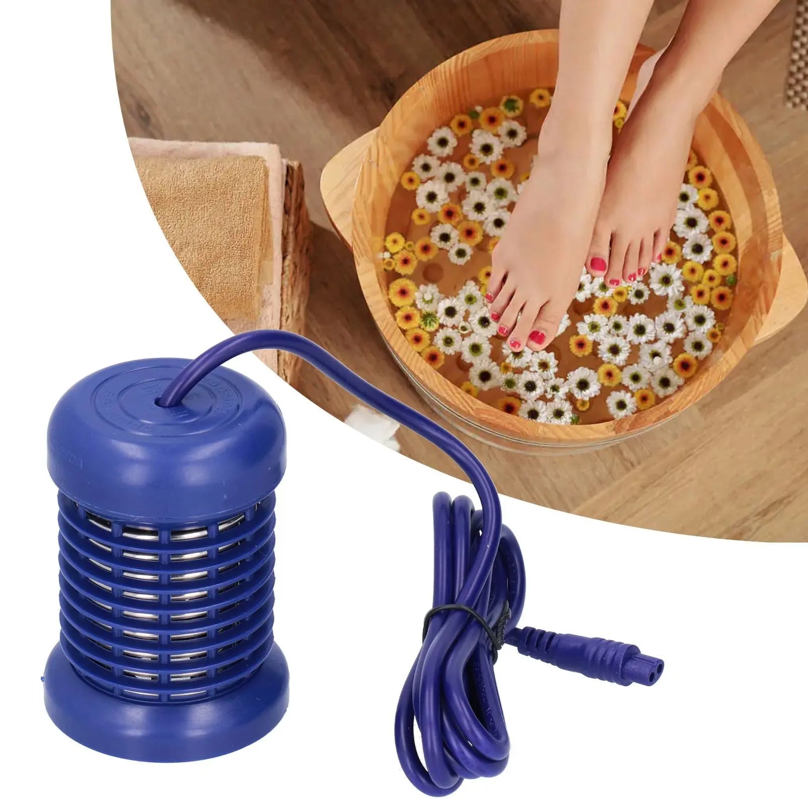 Hydrotherapy Ion Head Detachable Washable Foot Bath Ion Head Detox Array Stainless Steel Ion HeadHerba Blue Double Hole Wholesale Hub