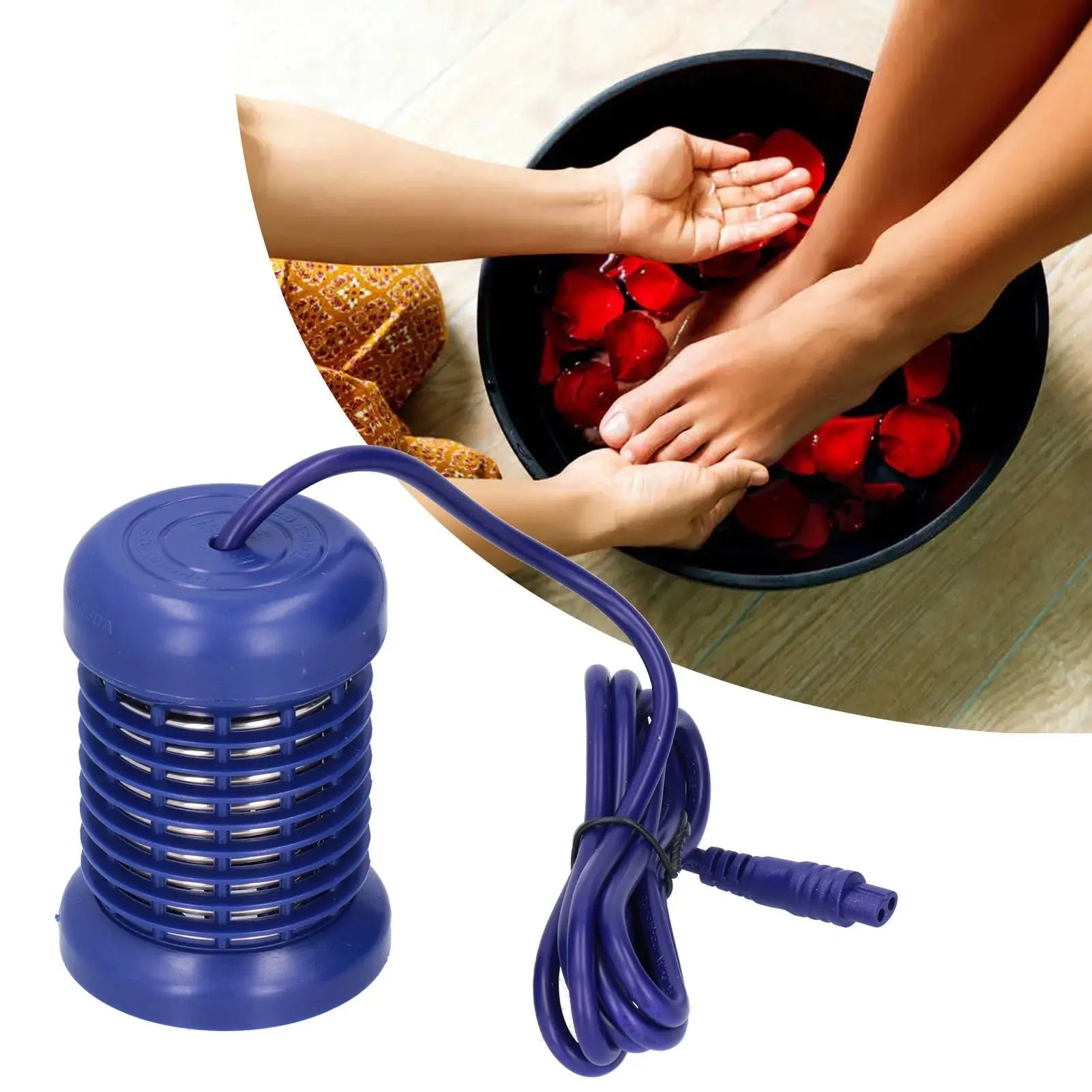 Hydrotherapy Ion Head Detachable Washable Foot Bath Ion Head Detox Array Stainless Steel Ion HeadHerba Blue Double Hole Wholesale Hub