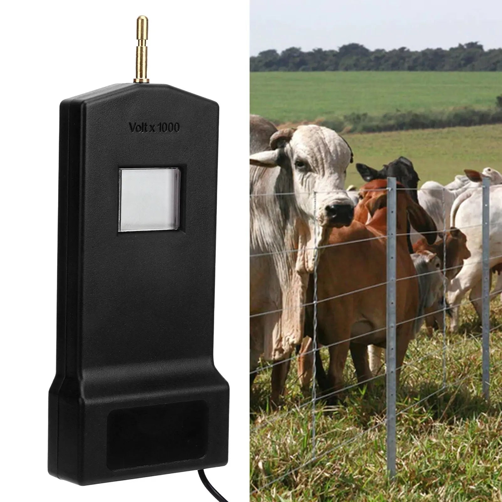 Fence Voltage Tester Portable Electric Fence Fault Finder 15KV LCD Screen for Livestock Farms MLD-004 Black Wholesale Hub