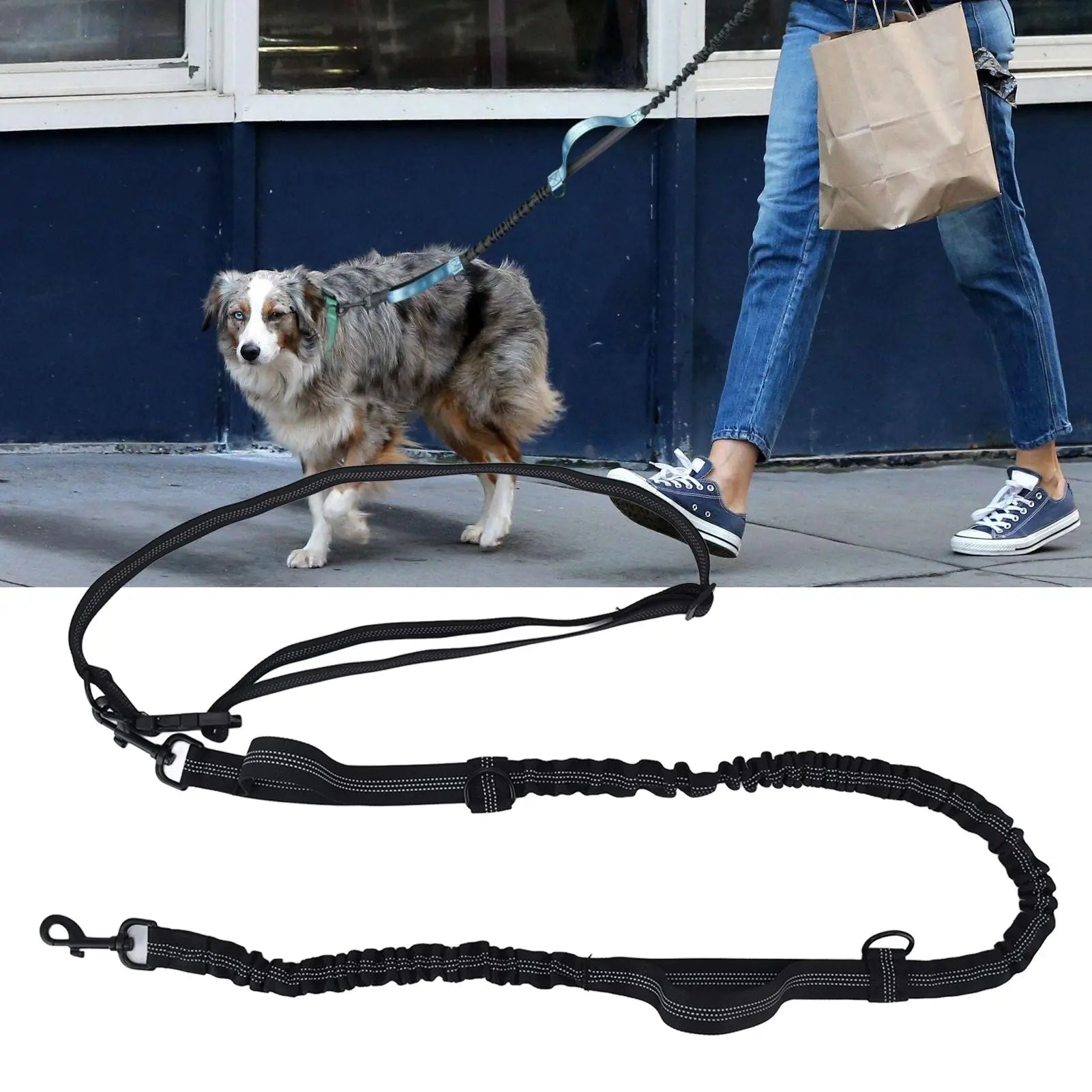 Pet Leash Reflective Retractable Portable Adjustable Dog Traction Rope for Pets Dogs Black Wholesale Hub