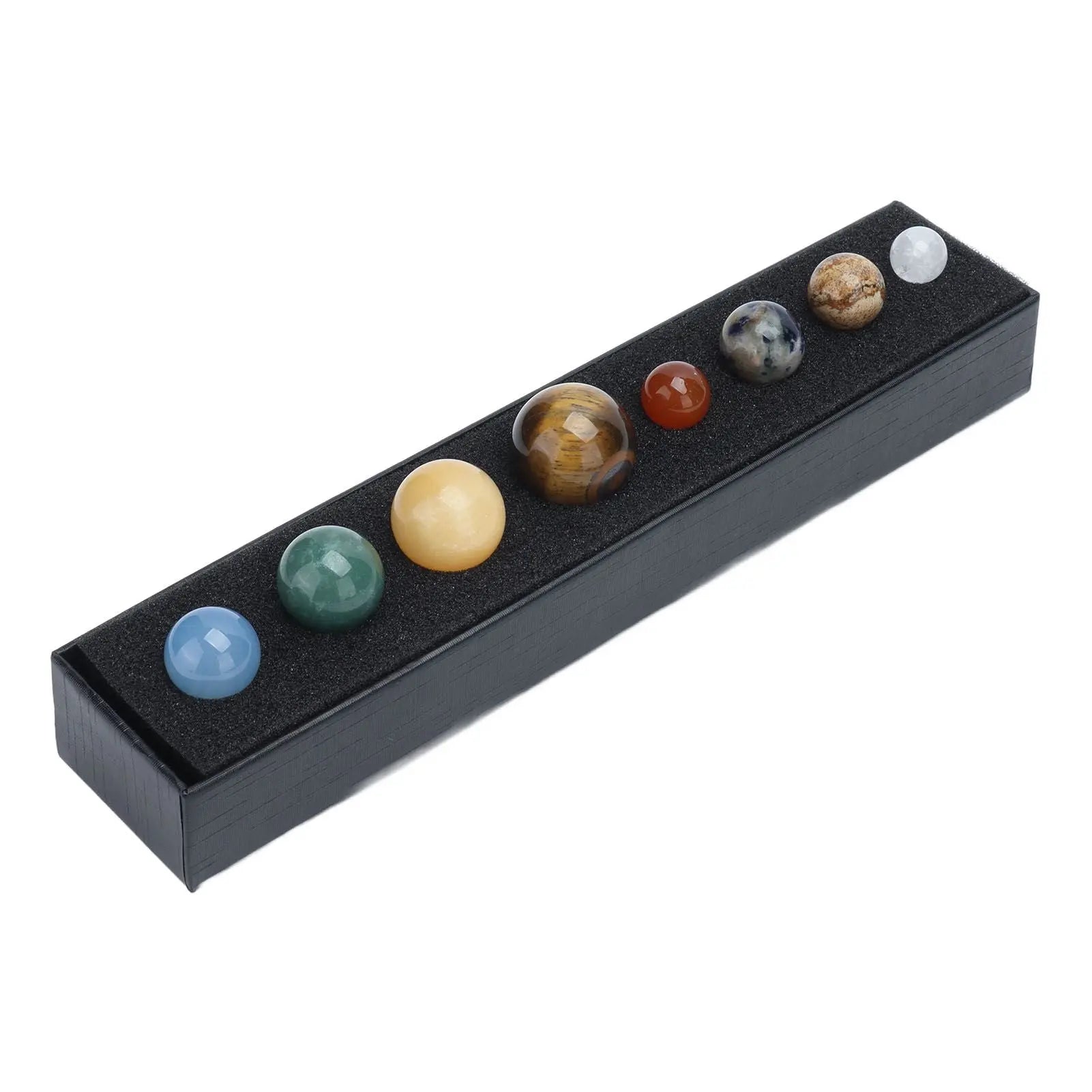 8 Planets Crystal Ornament Home Desktop Sphere Galactic Planets Decoration for Healing Meditation Wholesale Hub