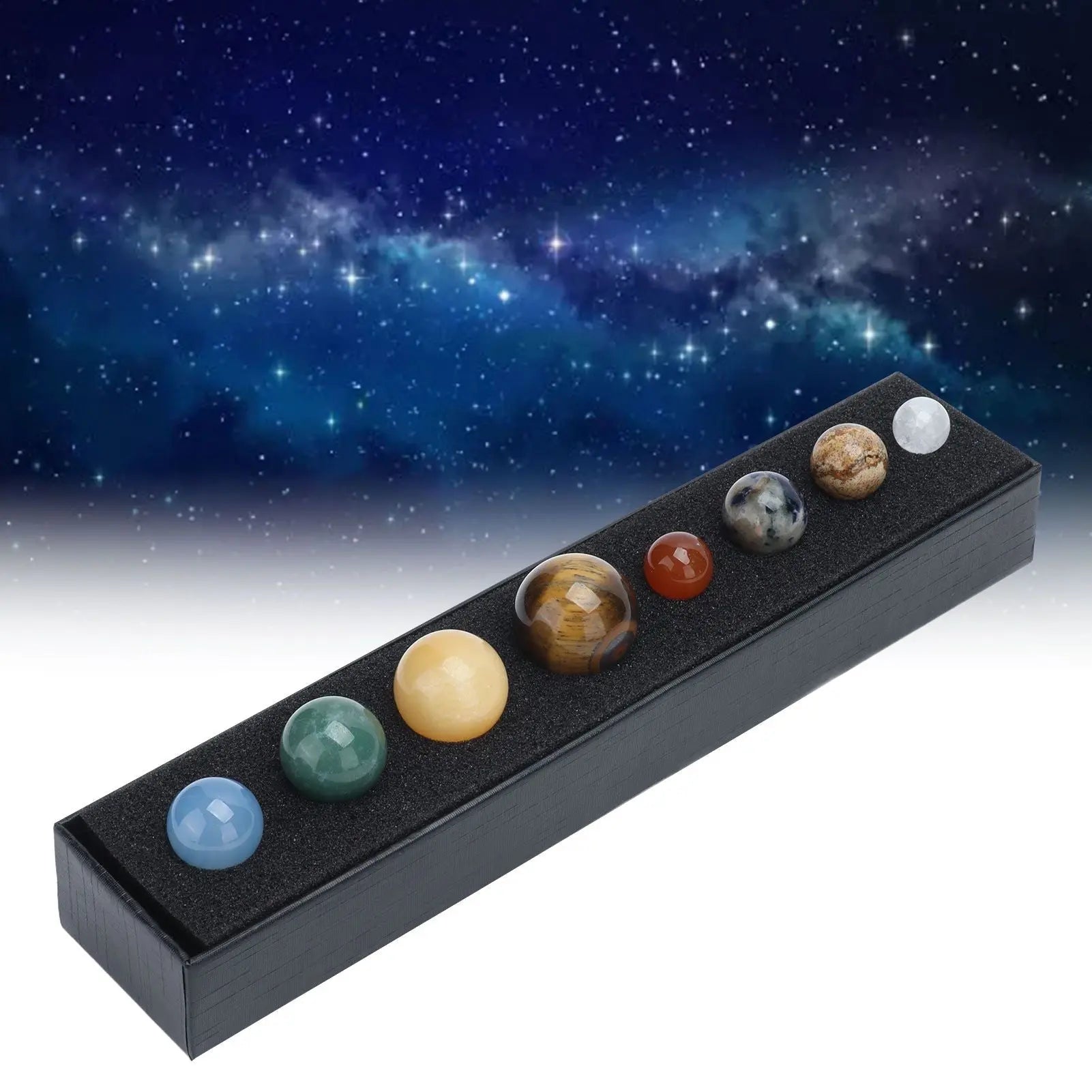 8 Planets Crystal Ornament Home Desktop Sphere Galactic Planets Decoration for Healing Meditation Wholesale Hub