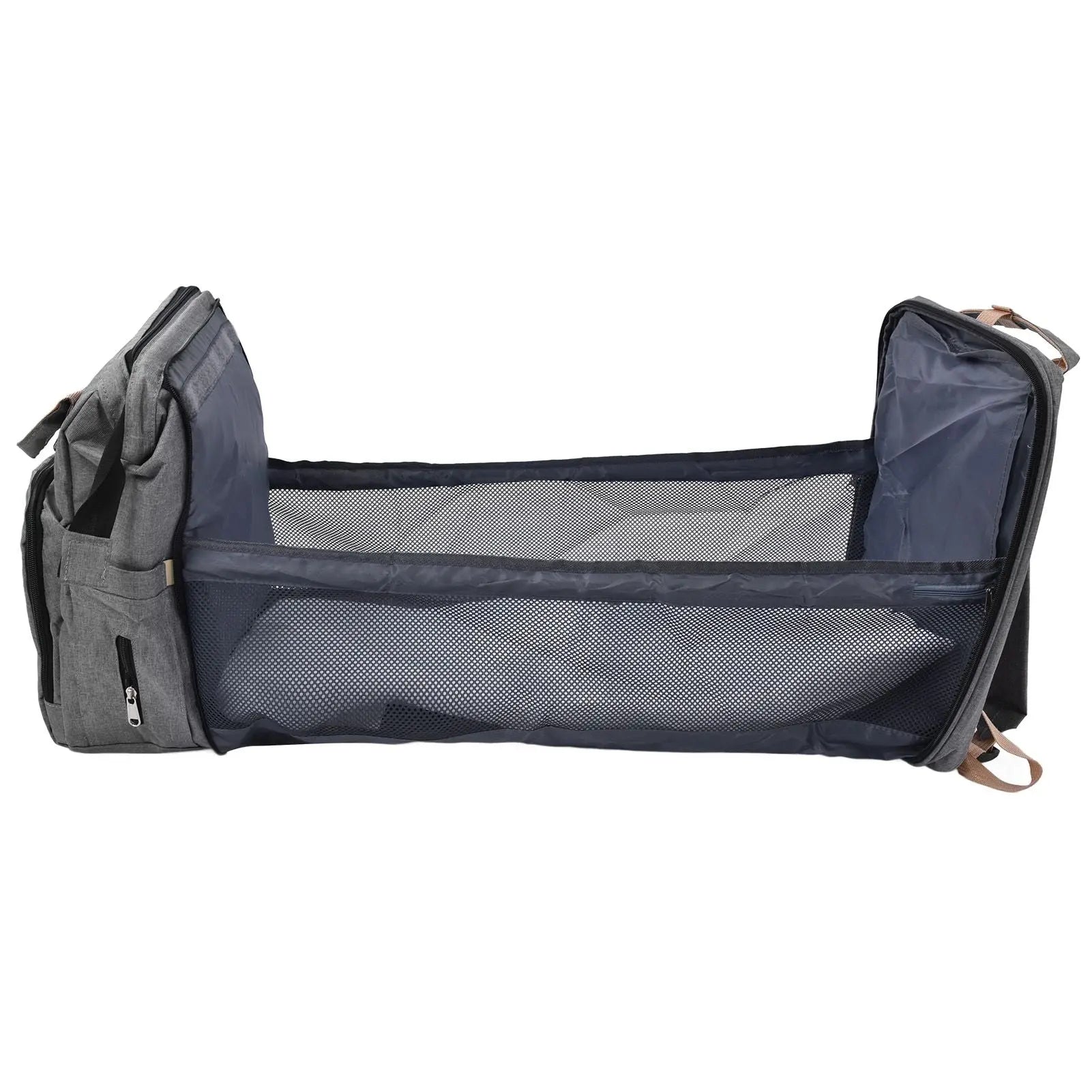 Backpack Multifunctional Foldable Large Capacity Baby Diaper Storage Bag for TravelLight Grey Wholesale Hub