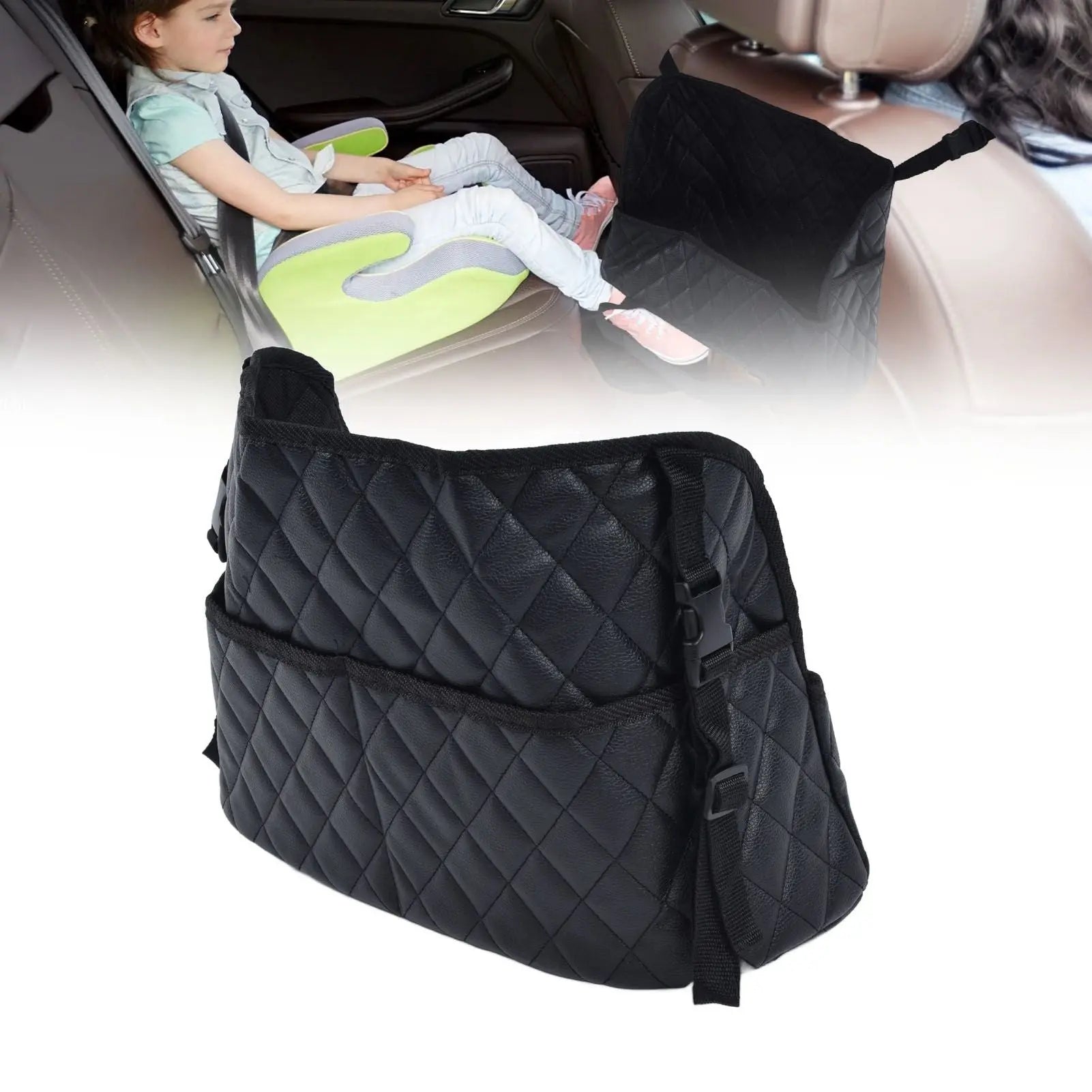 Rhombus Hanging Car Net Pocket Large Capacity Car Storage Bag Seat Bag Net Bag for Home Car Wholesale Hub