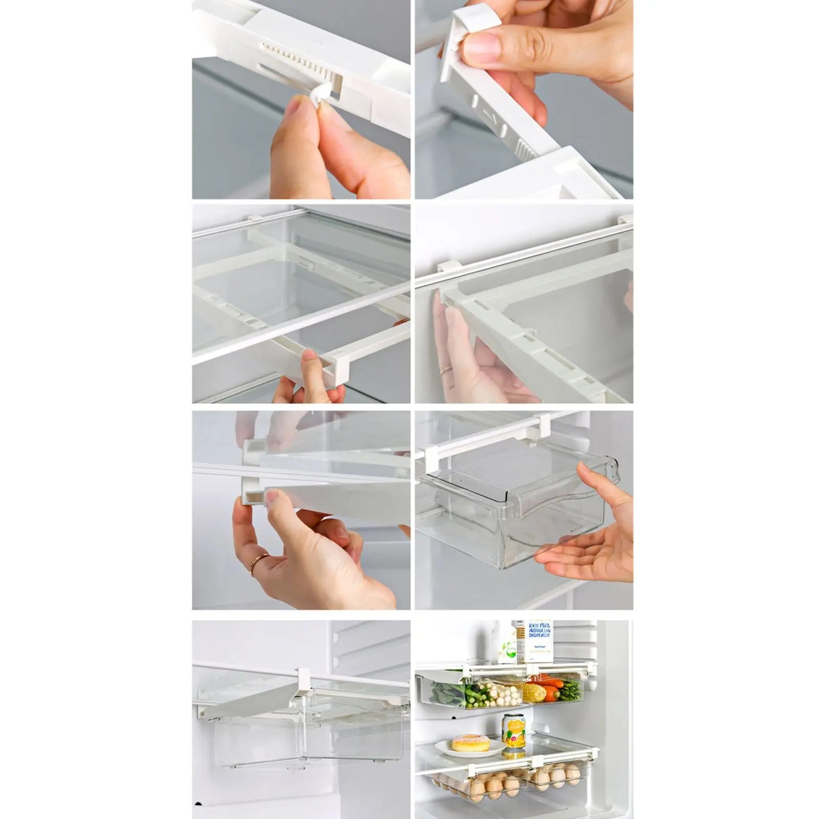 Clear Organizing Bin Durable ABS PET Drawer Type Transparent Design Wide Application Egg Storage BinVegetable Bin with Holder Wholesale Hub