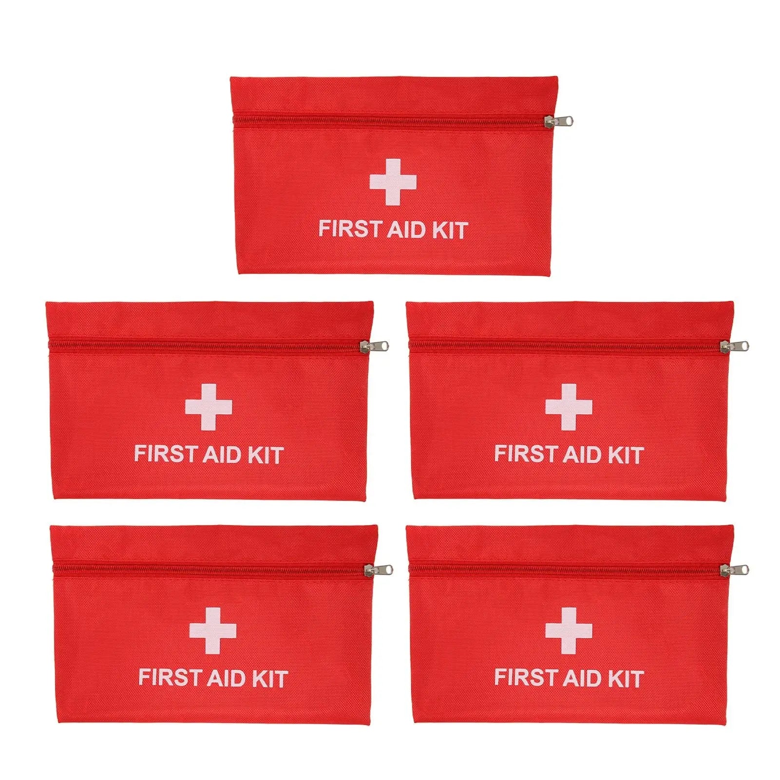 5Pcs/Set Potable Medicine Bag Empty Aid Case Rescue Pouch Waterproof Nylon Red for Home Outdoor Travel Small 20x14cm/7.87x5.51in Wholesale Hub